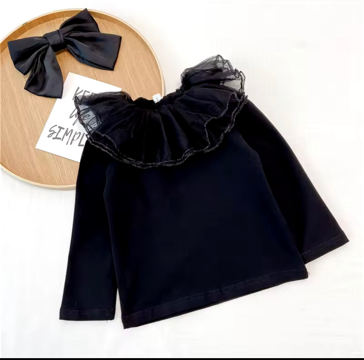 Frill Collar Top - black