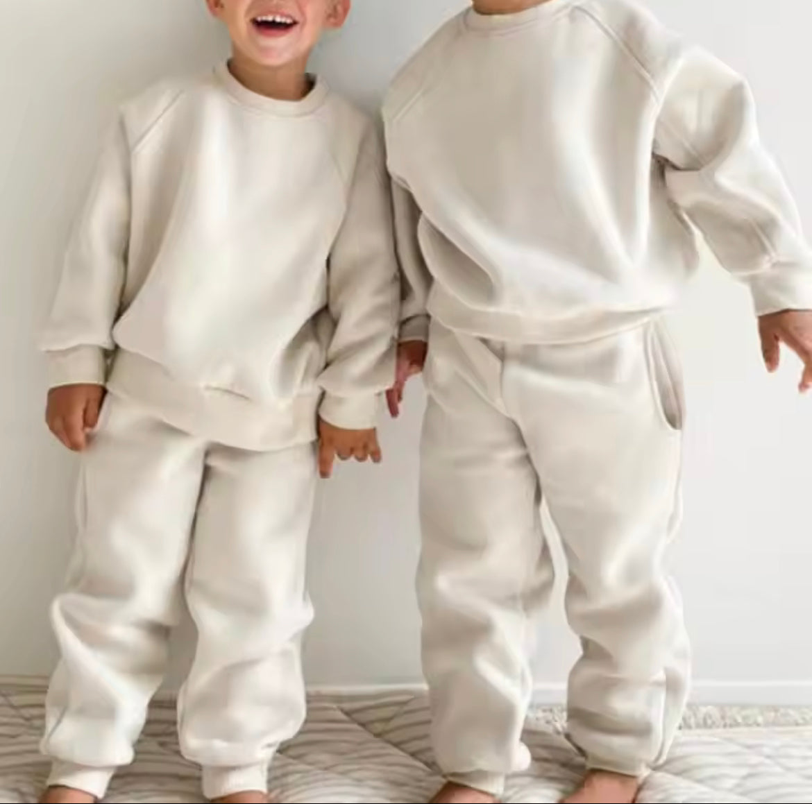 Cosy Boys Jogger Set -  Cream