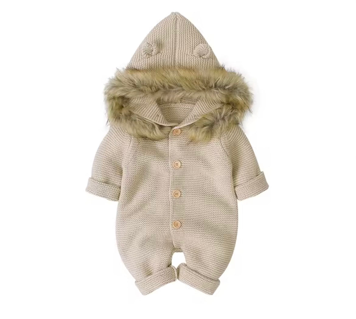 Baby Fur Hooded Onsie